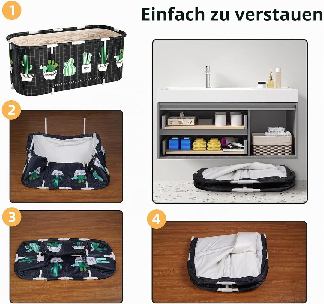 Sinbide Faltbare Badewanne Erwachsene faltbare Badewanne, installieren und tragbare abnehmbare Badew