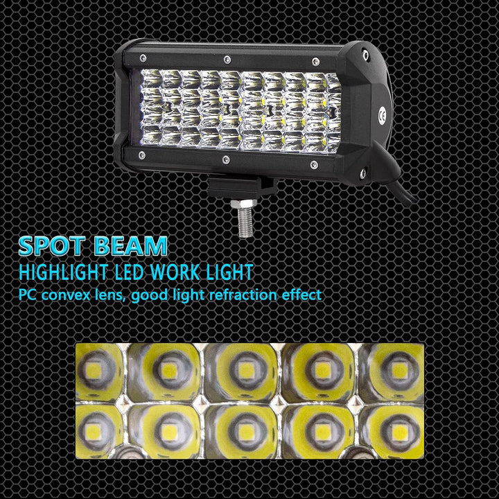 Willpower 2cs 7 Zoll 18cm 120W Led Zusatzscheinwerfer 12V Led Scheinwerfer Auto IP67 Wasserdicht Flu