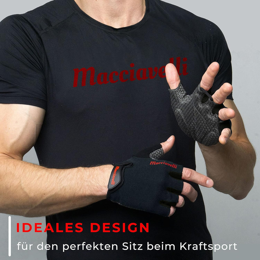 MACCIAVELLI® Fitness Handschuhe Damen Herren - Trainingshandschuhe für Kraftsport, Krafttraining, Bo
