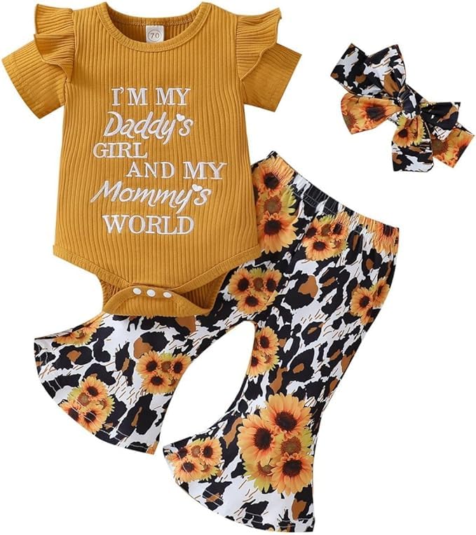 Neugeborene Baby Mädchen Kleidung Mama Sprüche Mama Mini Strampler Top Hose Outfit Set mit Stirnband