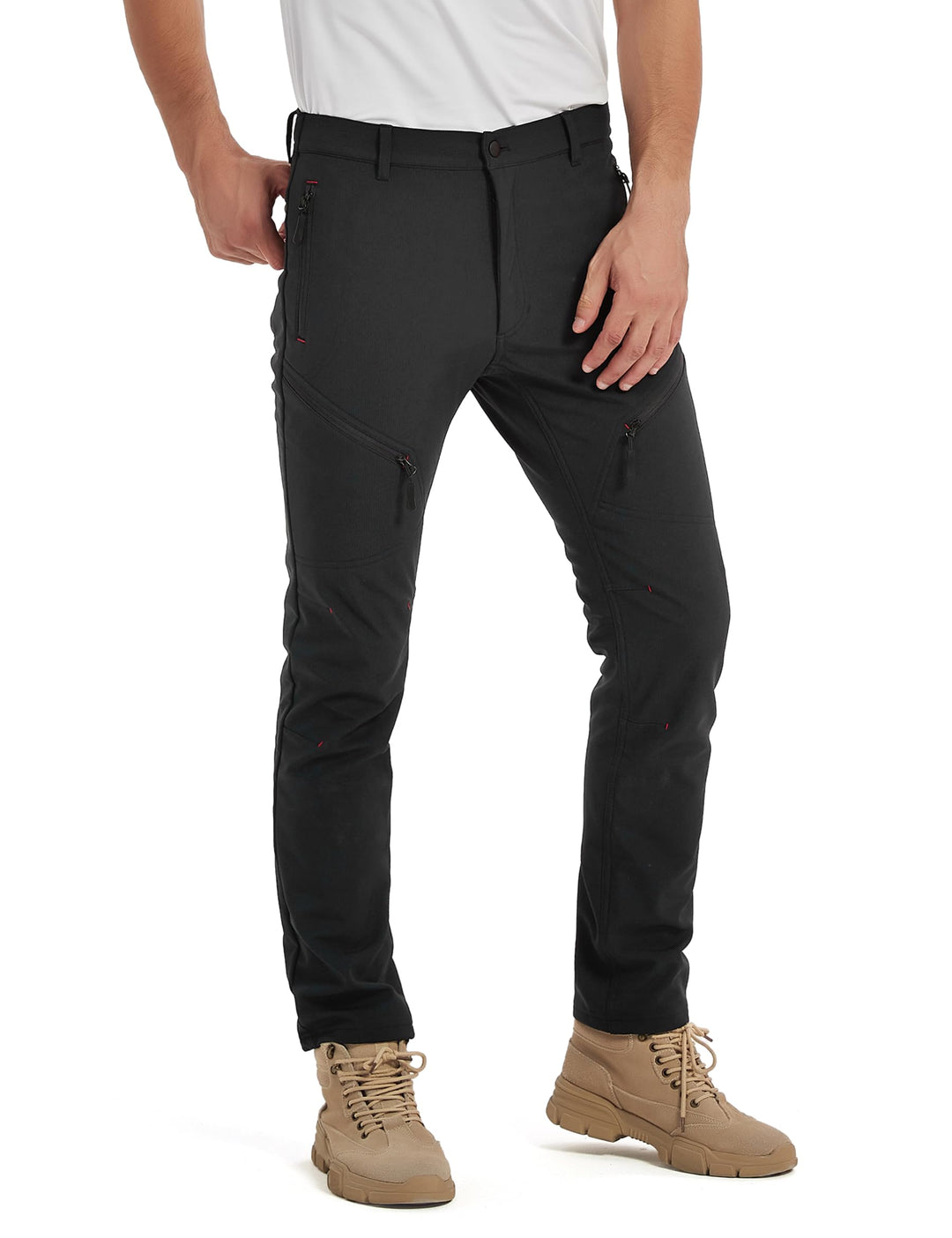 KUTOOK wasserdichte Softshellhose Herren Winter Outdoor Hose für Trekking Wandern Bergsteigen HP010