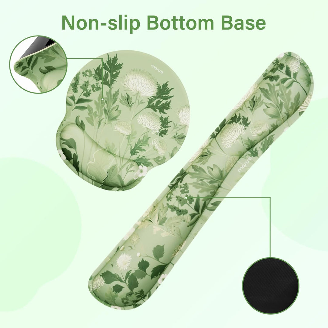 MOSISO Handgelenkauflage für Tastatur Mauspad Set,Wilde Chrysantheme Grosses Mauspad&amp;Tastaturund Mou