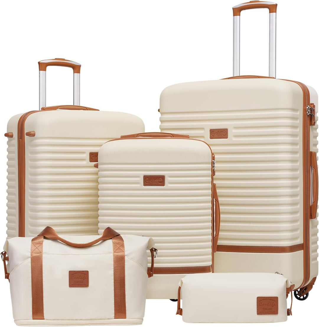 COOLIFE Koffer Trolley Koffer Reisekoffer von ABS Hartschalen Trolley 4 Rollen TSA-Schloss Der Koffe