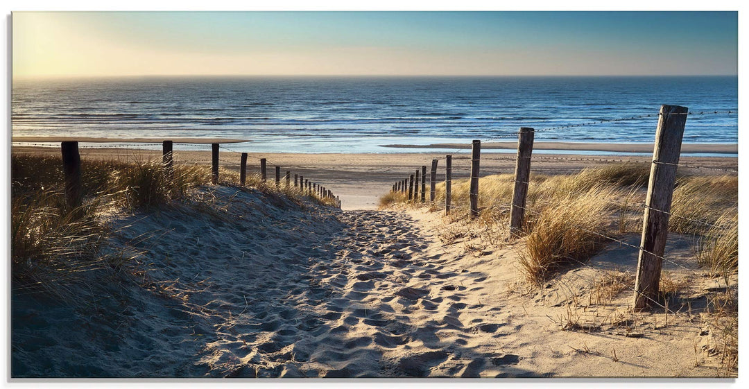 ARTland Glasbilder Wandbild Glas Bild einteilig 60x30 cm Querformat Strand Meer Küste Nordsee Natur
