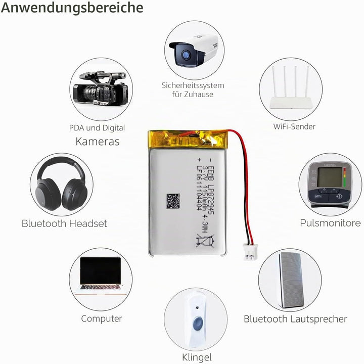 EEMB Lithium Polymer Akku 3,7 V 1400mAh 112945 Wiederaufladbarer Lipo-Akku mit JST-Anschluss für VXI