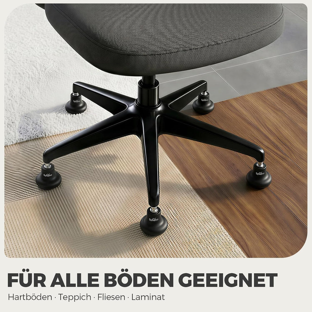 Sytopia 5 Stück Bodengleiter 2 Zoll, Höhe 6,5cm, mit Filzpads, Ersatz für Bürostuhl Rollen, Stuhlgle