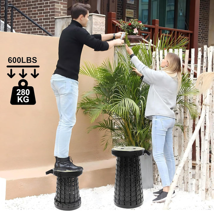 ALEVMOOM Tragbarer Klapphocker mit Kissen,Campinghocker,Teleskop-Hocker,Tragbar und Lighgewicht max