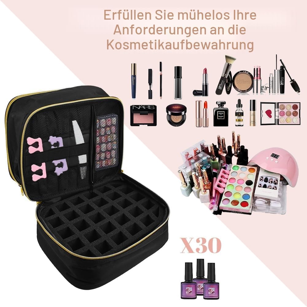 Nagellack Aufbewahrung Tasche Doppelschicht Nagellacktasche Schwarz Nagel Taschen Nagellack Organize