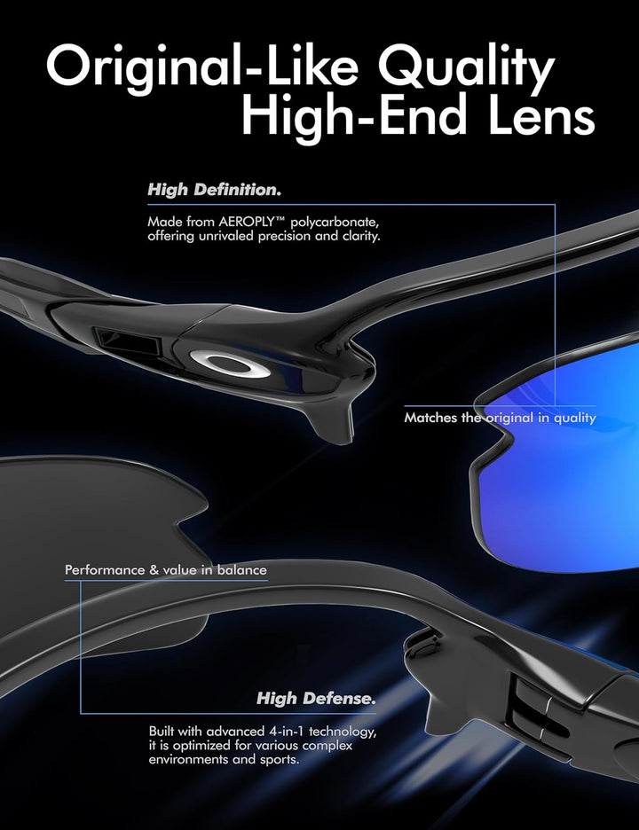 Saucer Premium Ersatzgläser für Oakley Holbrook OO9102 Sonnenbrillen High Definition - Glacier Blue