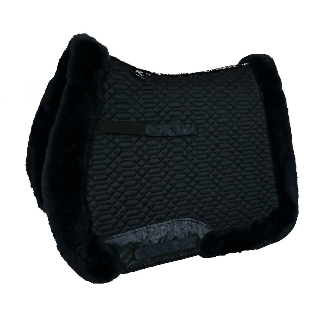 Engel Reitsport Lammfell Schabracke Fully Lined mit Fellkranz SCHABRA3-VSS-SCH-SCH Stoff schwarz Fel