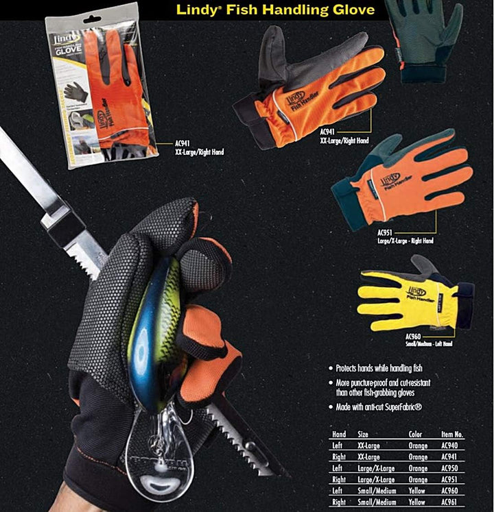 Lindy Unisex Fish Handling Glove Puncture-Proof and Cut Resistant Fish-Grabbing Glove Angelhandschuh