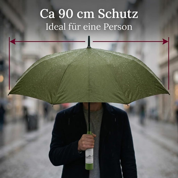 MIJOMA Taschenschirm in Flaschenoptik – kompakter Regenschirm als dekorative Geschenkidee mit Überra