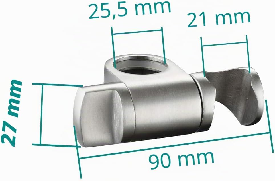 Tecmolog Edelstahl Handbrause Halterung Winkel Verstellbar Duschkopfhalterung für Duschstange 25 mm,