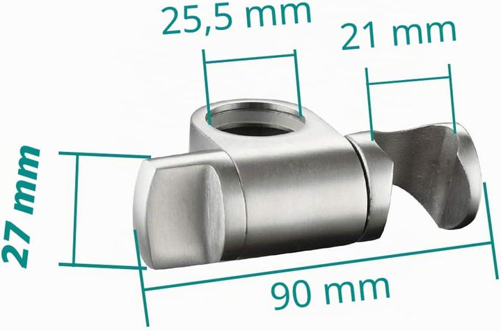 Tecmolog Edelstahl Handbrause Halterung Winkel Verstellbar Duschkopfhalterung für Duschstange 25 mm,