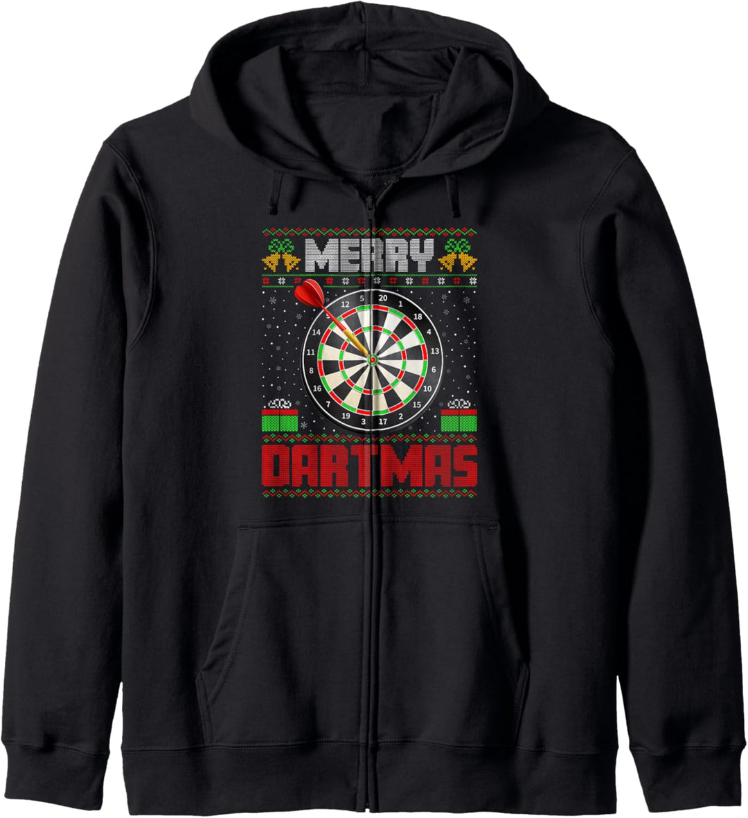 Lustiges Dartspiel Merry Dartmas Xmas Xmas Santa Ugly Dart's Christmas Kapuzenjacke