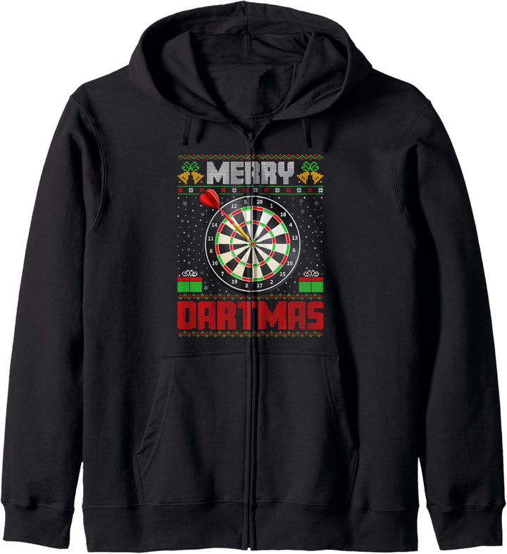 Lustiges Dartspiel Merry Dartmas Xmas Xmas Santa Ugly Dart's Christmas Kapuzenjacke