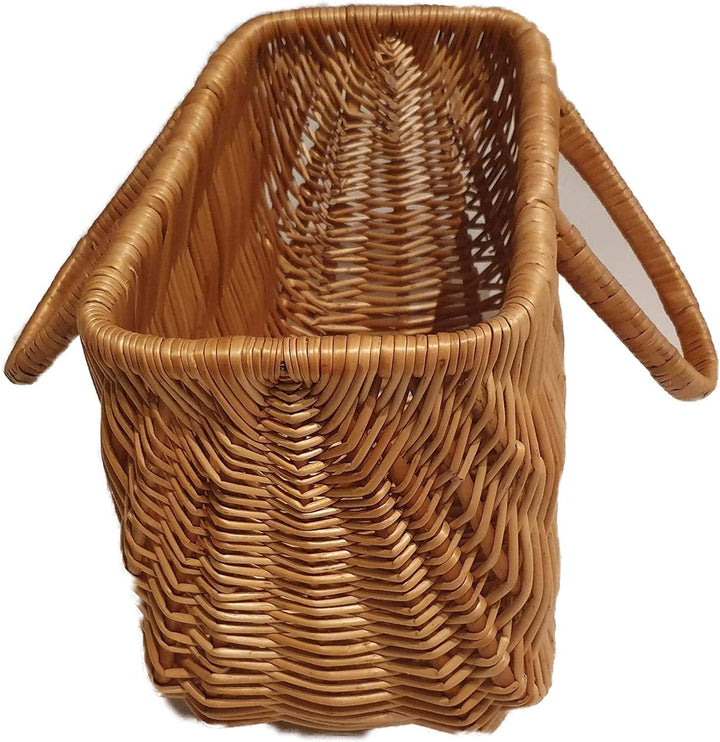 Einkaustasche aus Weide Braun 40x20x37 cm Picknikkorb Weidenkorb Autokorb Geflochten