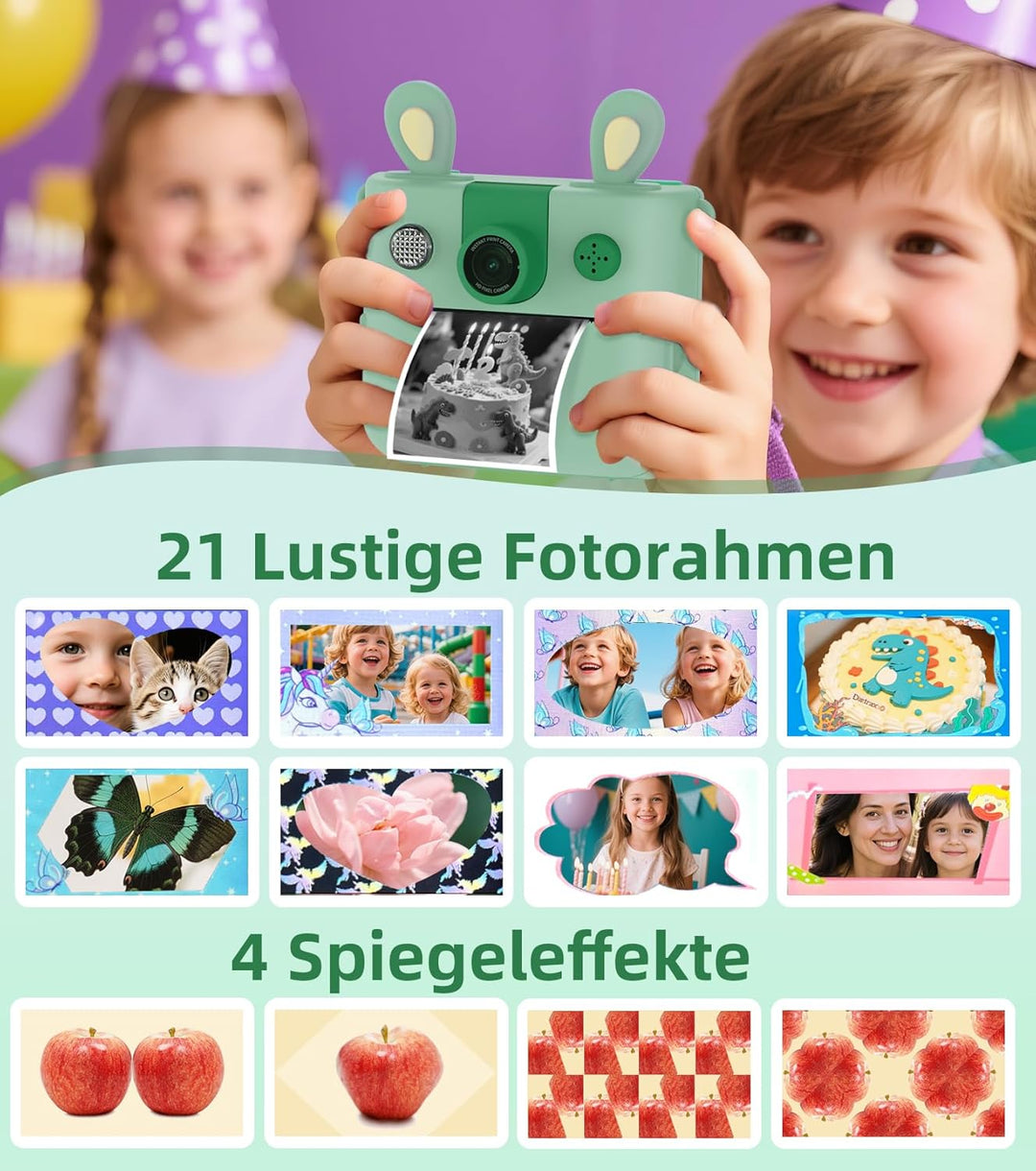 ORGSTA Kinderkamera Sofortbildkamera Digitalkameras Kinder Kameras Personalisierte Spielzeug Geschen