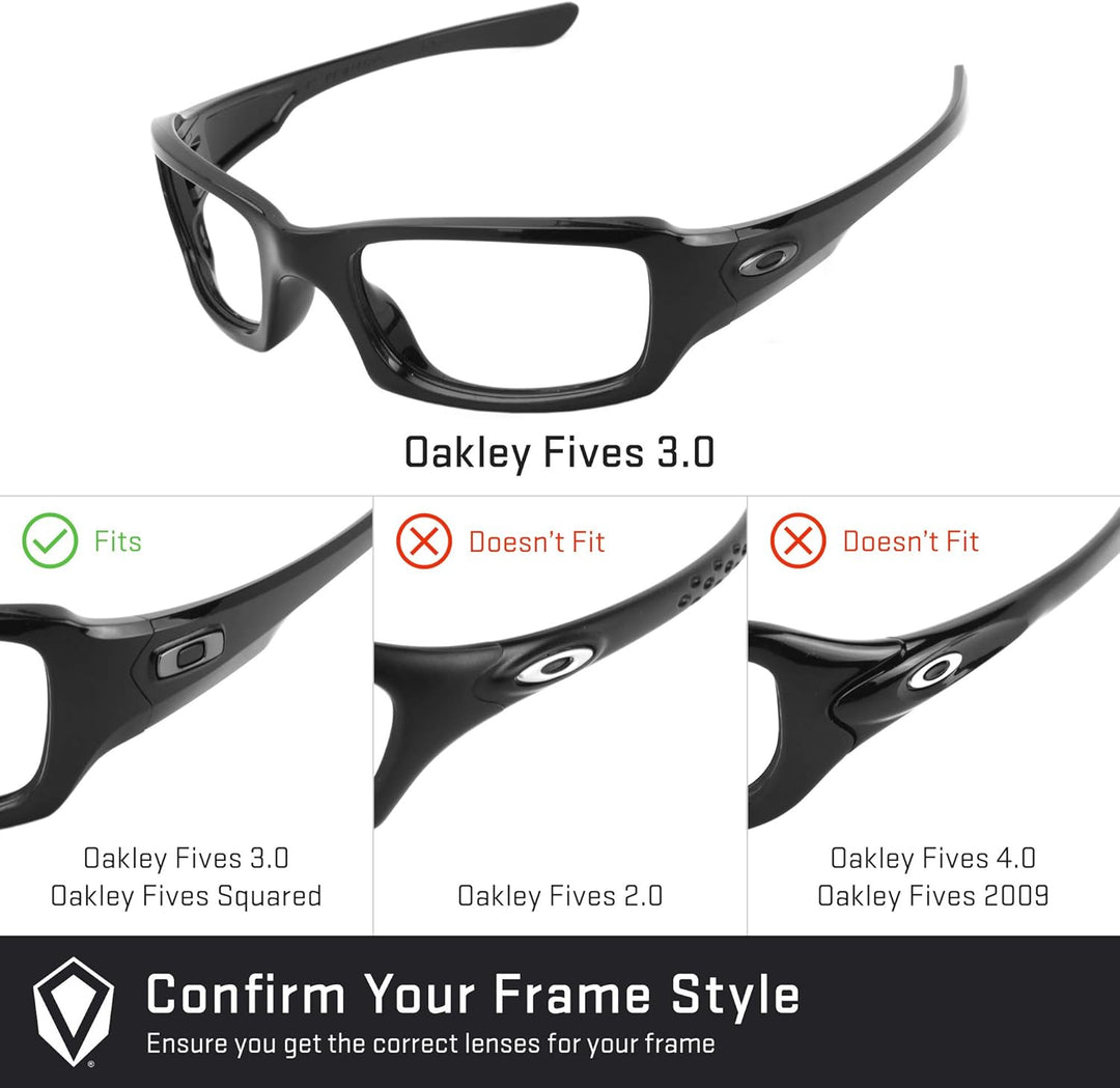 REVANT Ersatzgläser für Oakley Fives 3.0 - Kompatibel mit für Oakley Fives 3.0 Titan Mirrorshield -