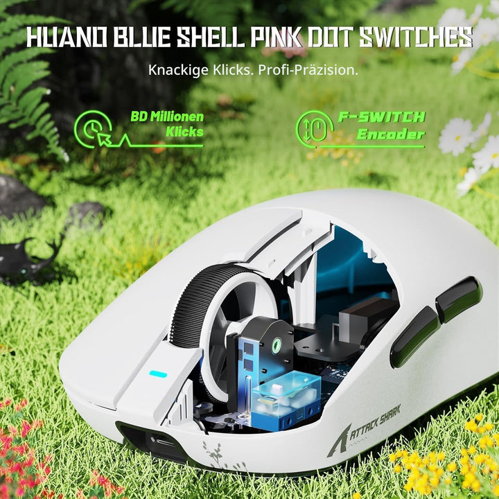ATTACK SHARK X8SE Kabellose Gaming-Maus, 55g Ultraleicht, PAW3311 Sensor, BK52820 Chip, 25.000 DPI,