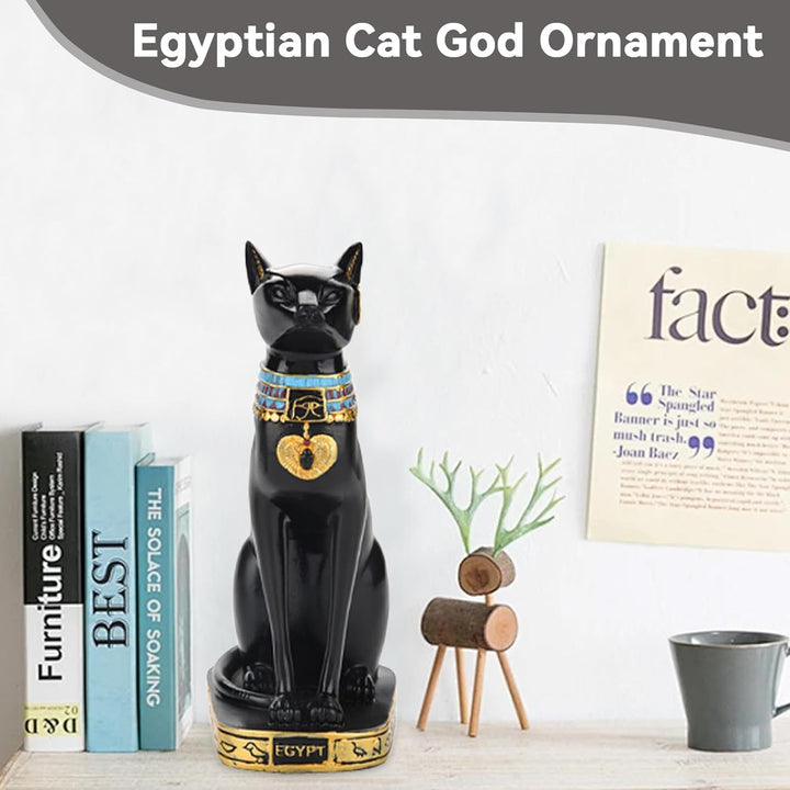 Cyrank Ägyptische Katzengöttin, Bastet Katze Sammlerstück Katzengöttin Statue mit Harz Ägyptische Ka