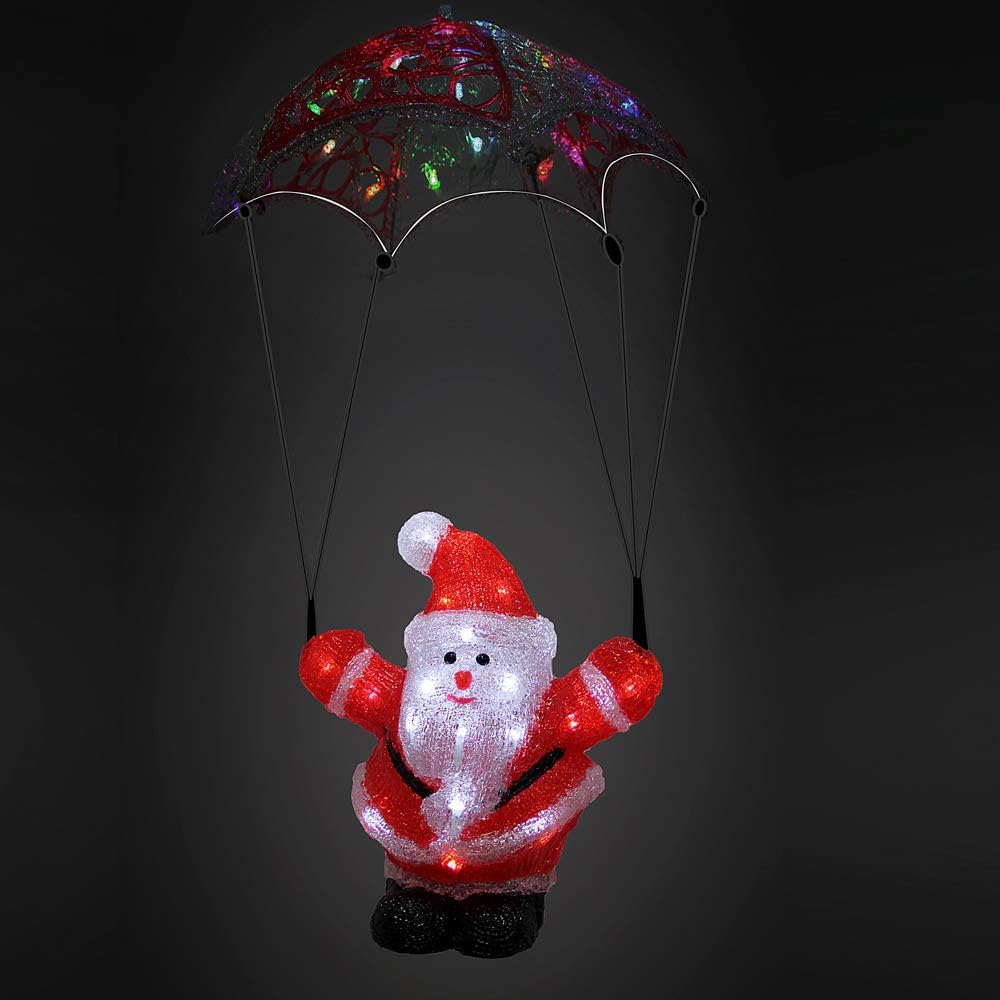 DEUBA® Weihnachtsdeko LED Acryl Figur Weihnachtsmann Aussen Innen 60cm Gross Weihnachten Nikolaus Be