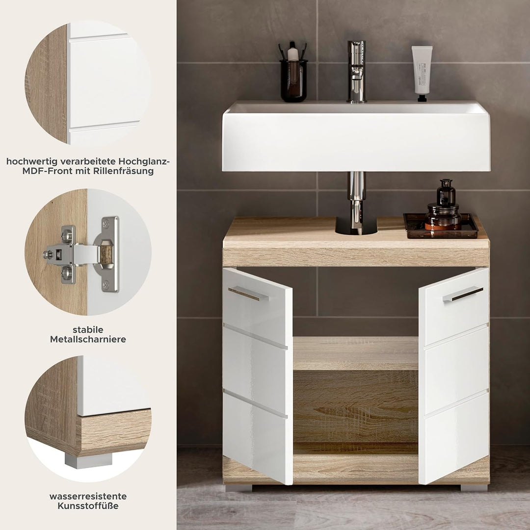 xonox.home Badezimmer Lambada X06F1705 Waschbeckenunterschrank Unterschrank Schrank in Front weiss H