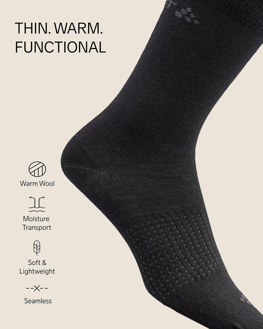 Craft Wool Liner Socken 2er Pack schwarz