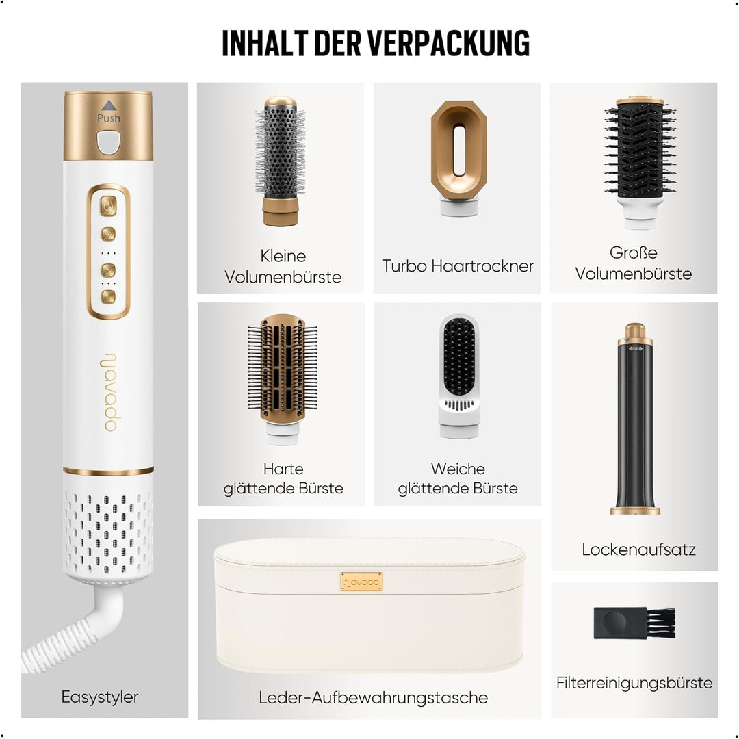 Airstyler 6 in 1, Navado Easystyler Pro 110,000 RPM High-Speed Ionic Haartrockner für Schnelltrockne
