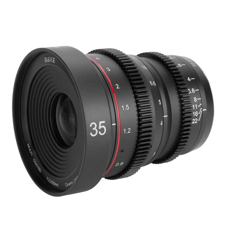 MEKE 35mm T2.2 grosse Blende, manueller Fokus, niedrige Verzerrung, 4K Mini-Cine-Objektiv für Micro