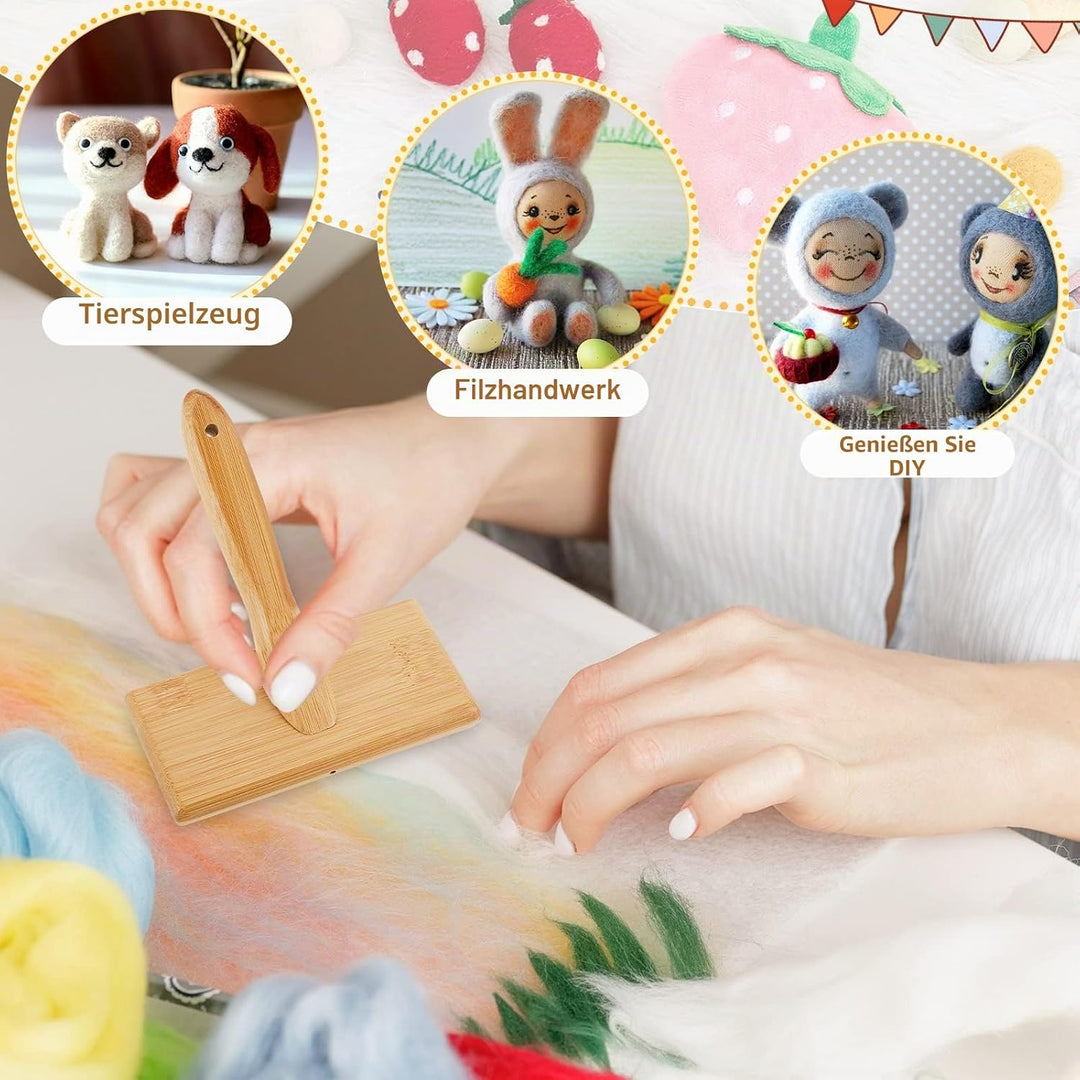 4 Pcs Wool Blending Board Carding Brush Set Wool Hand Carders Wood Brushes Wool Carders Needle Filti