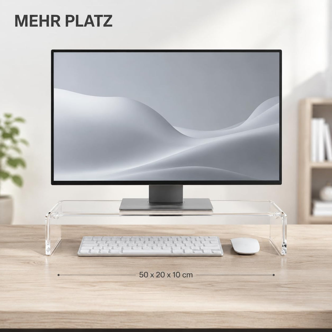 semper plastic Acrylglas Monitorständer transparent aus deutscher Herstellung - Exklusive Monitorerh