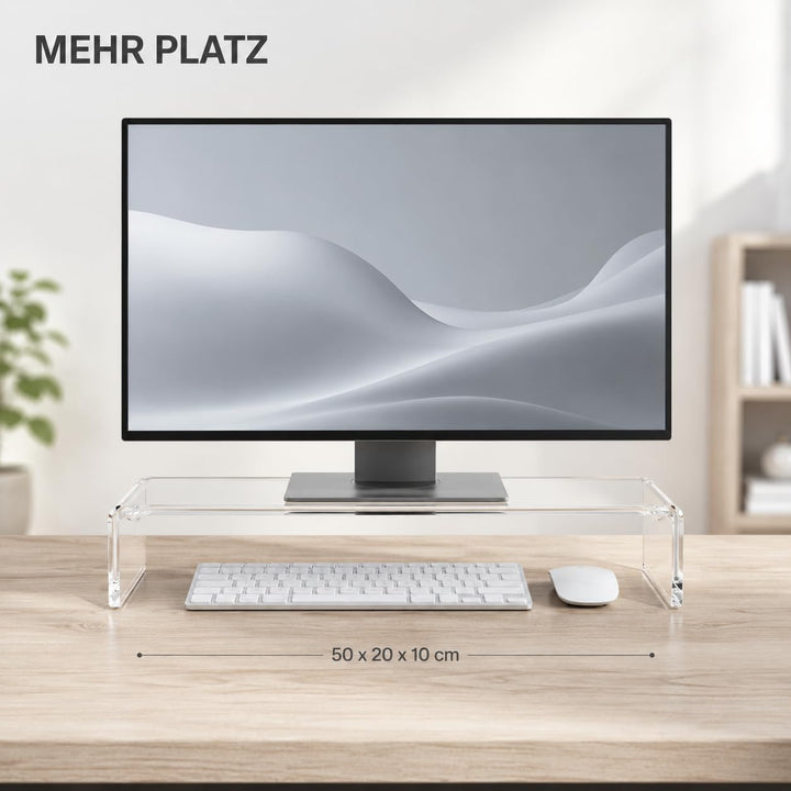 semper plastic Acrylglas Monitorständer transparent aus deutscher Herstellung - Exklusive Monitorerh