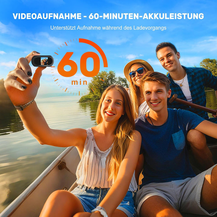 360° Action Kamera, 1080P Wearable Actionkameras, Mini Bodycam Körperkamera, Motorrad Sportkamera mi
