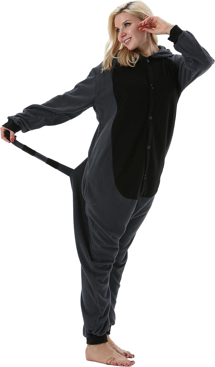AKAAYUKO Faschingskostüme Tiere Onesie Damen Karneval Kostüm Pyjama Herren Halloween Jumpsuit Schlaf