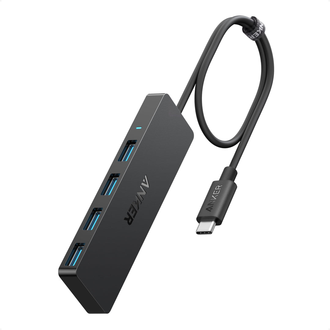 Anker USB-C Hub, 4 Port USB 3.0 Datenhub mit 5 Gbit/s Datenübertragung, 60cm Erweiterungskabel (ohne