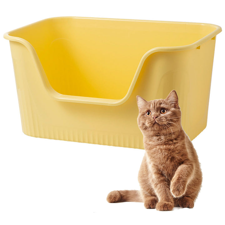 Vealind Offen Katzenklo XL, Katzentoilette Hoher Rand, 55x40x26cm Gross Katzenklo, katzentoiletten E