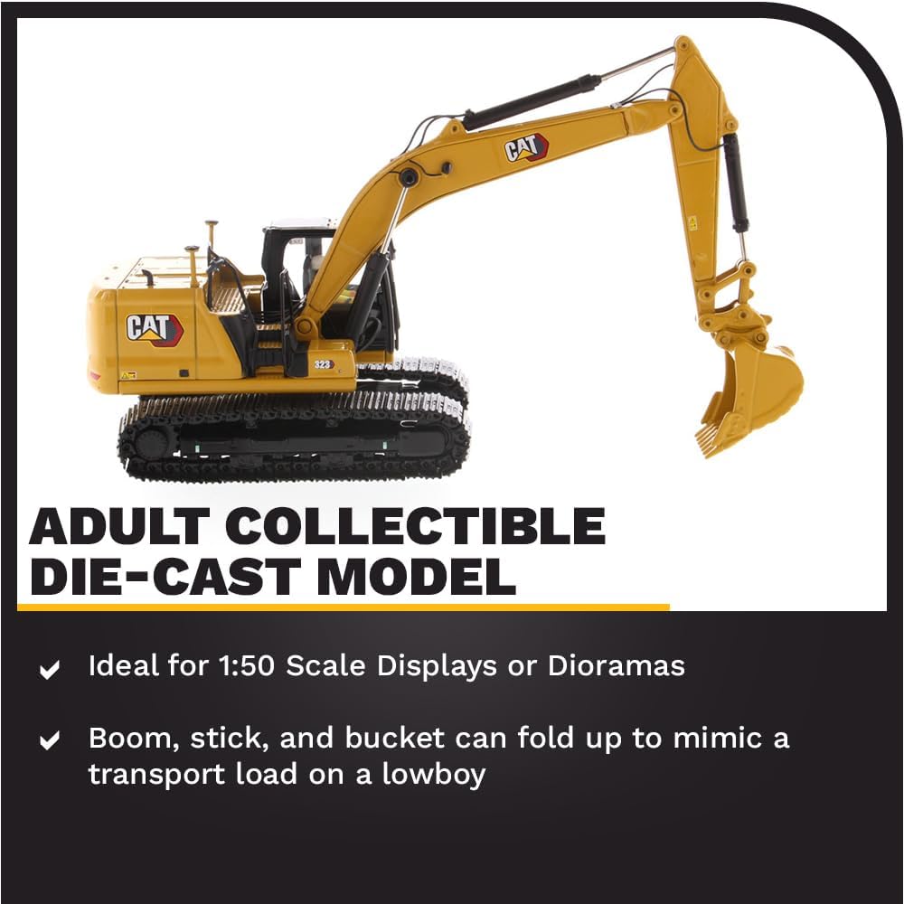 Diecast Masters 85571 - Caterpillar Bagger 323, Massstab 1:50, ca. 18,3 x 6,3 x 8 cm, ab 14 Jahren