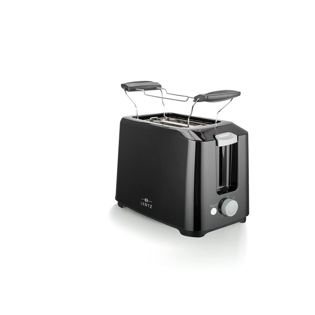 LENTZ 2-Scheiben Toaster 700 Watt Toastautomat mit Brötchenaufsatz Schwarz
