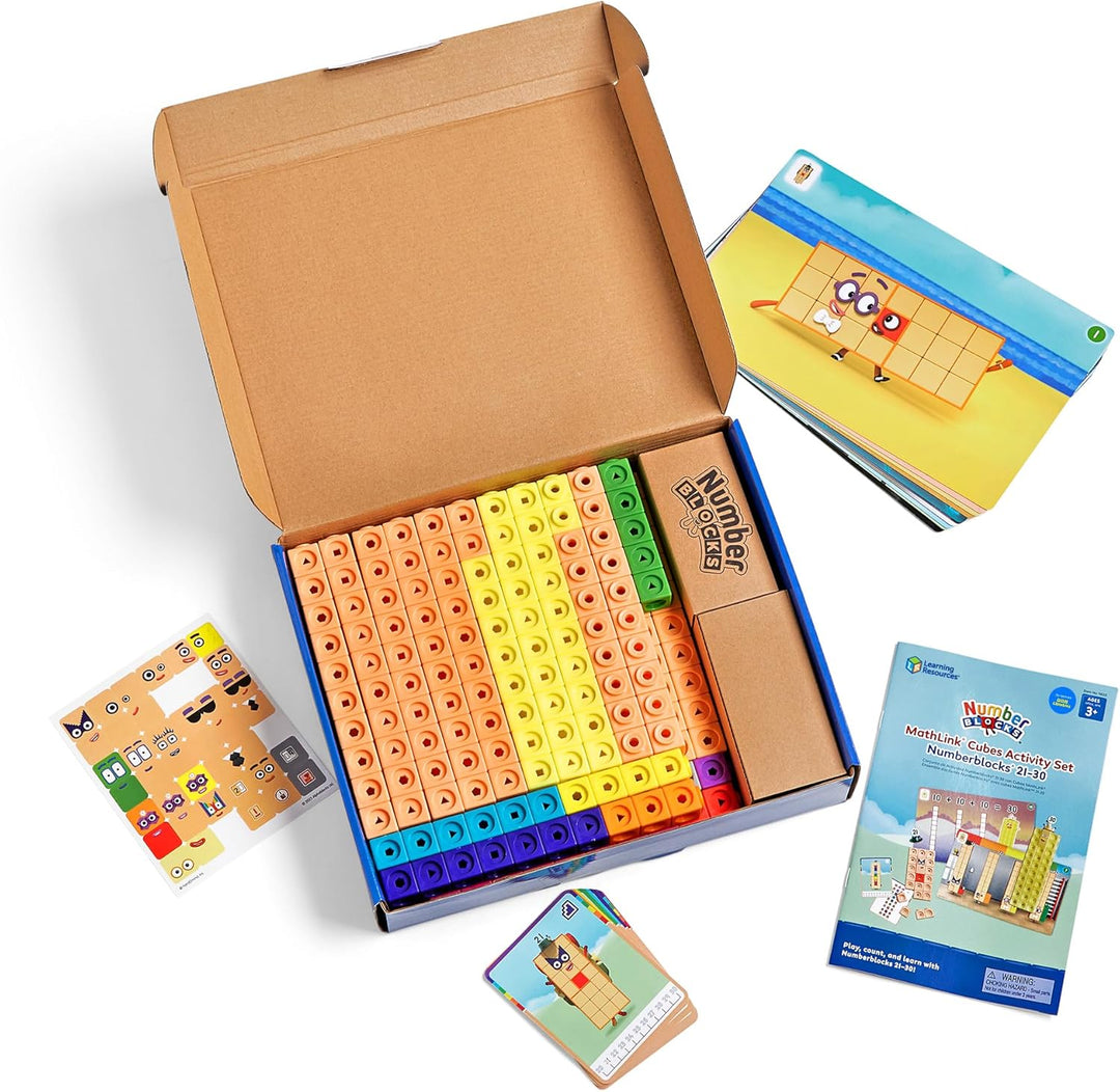 Learning Resources MathLink Cubes Numberblocks 21–30 Aktivitätsset – 235 Würfel & Zubehör zum Bauen