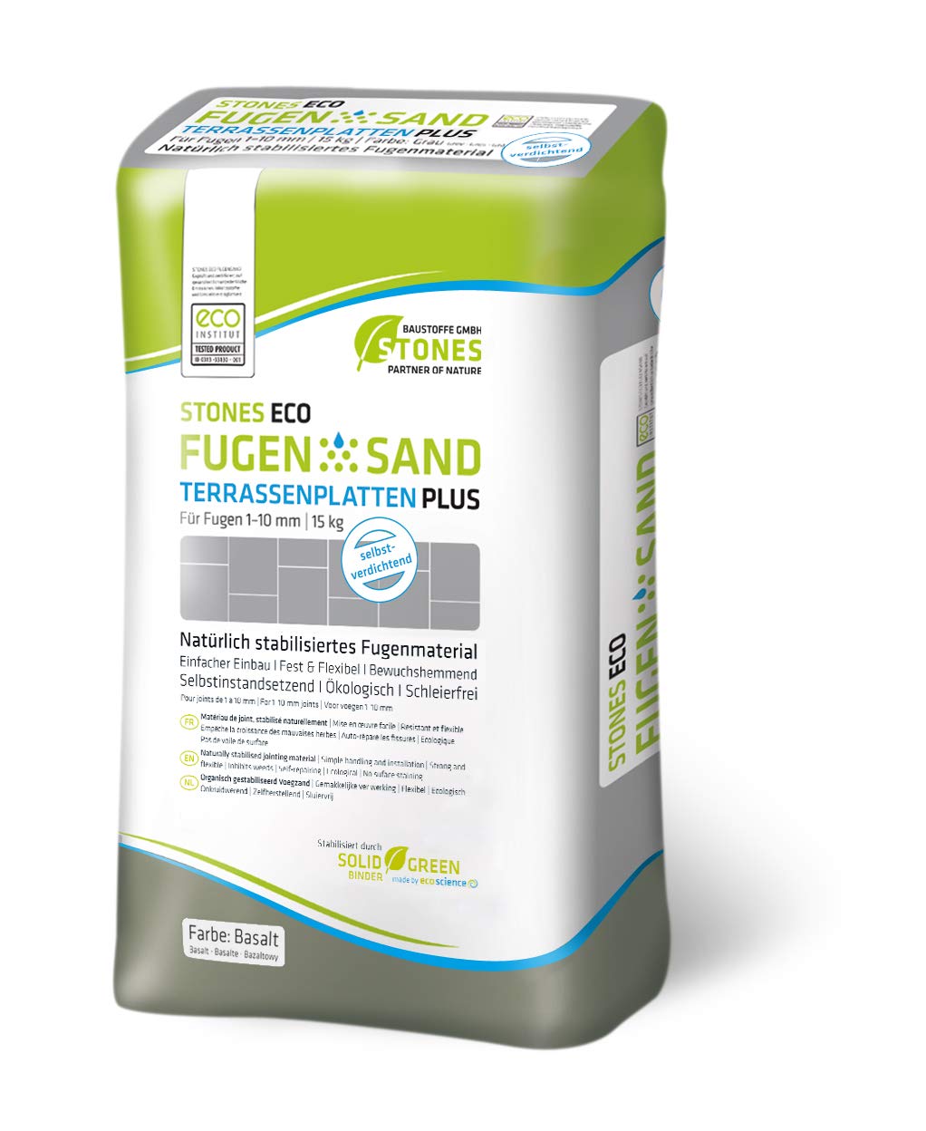 STONES ECO Fugensand 1-10 mm 15 kg/ Sack (basalt), Basalt