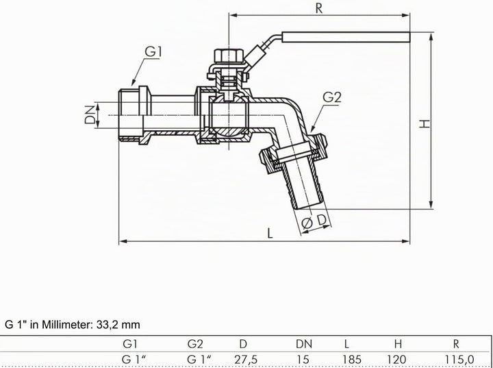 Kugelauslaufhahn Edelstahl V4A - PN 16 - Kugelhahn Wasserhahn, Druckluft - G 1/2" - G 3/4" - G 1" -