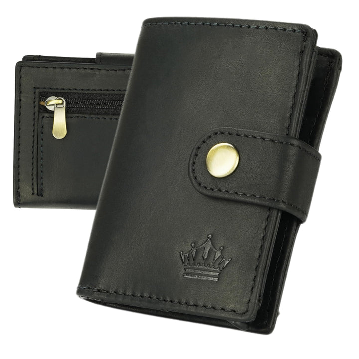 Slim Wallet Geldbeutel mit Münzfach und RFID-Schutz Rindleder Börse für Herren Mini Geldbörse NEU (S