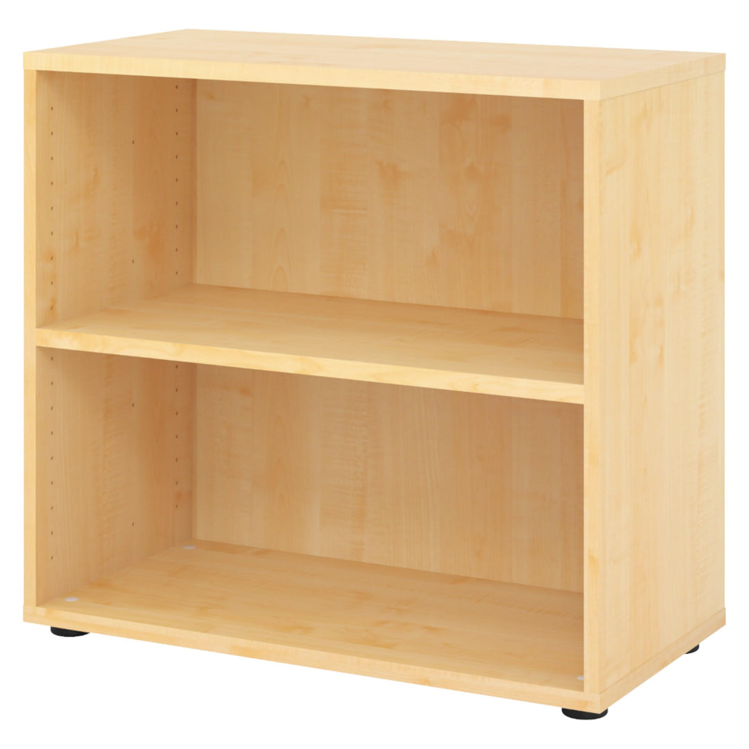 bümö Regal Ahorn, Standregal aus Holz für 2 Ordnerhöhen - Bücherregal klein 80 cm breit, Aktenregal