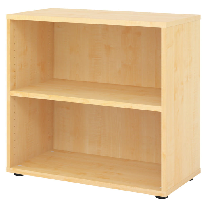 bümö Regal Ahorn, Standregal aus Holz für 2 Ordnerhöhen - Bücherregal klein 80 cm breit, Aktenregal
