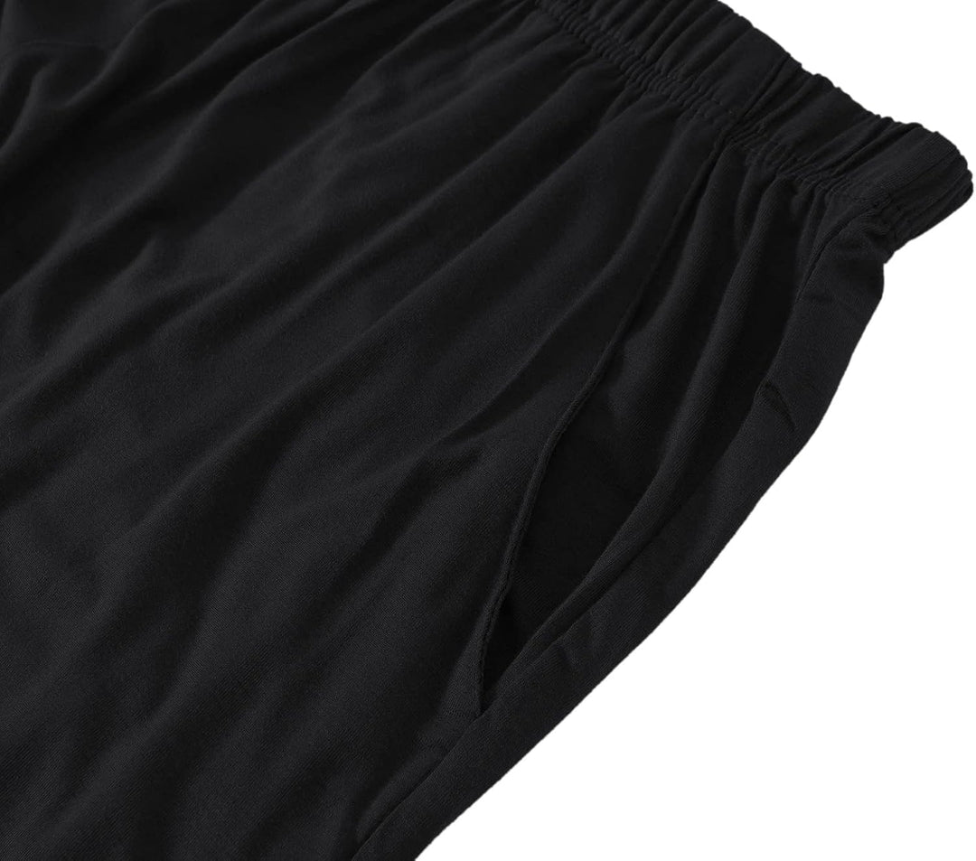 JINSHI Schlafanzughosen Modal Kurz Pyjamahose Nachtwäsche Schlafshorts für Herren M 2er Pack-12, M 2