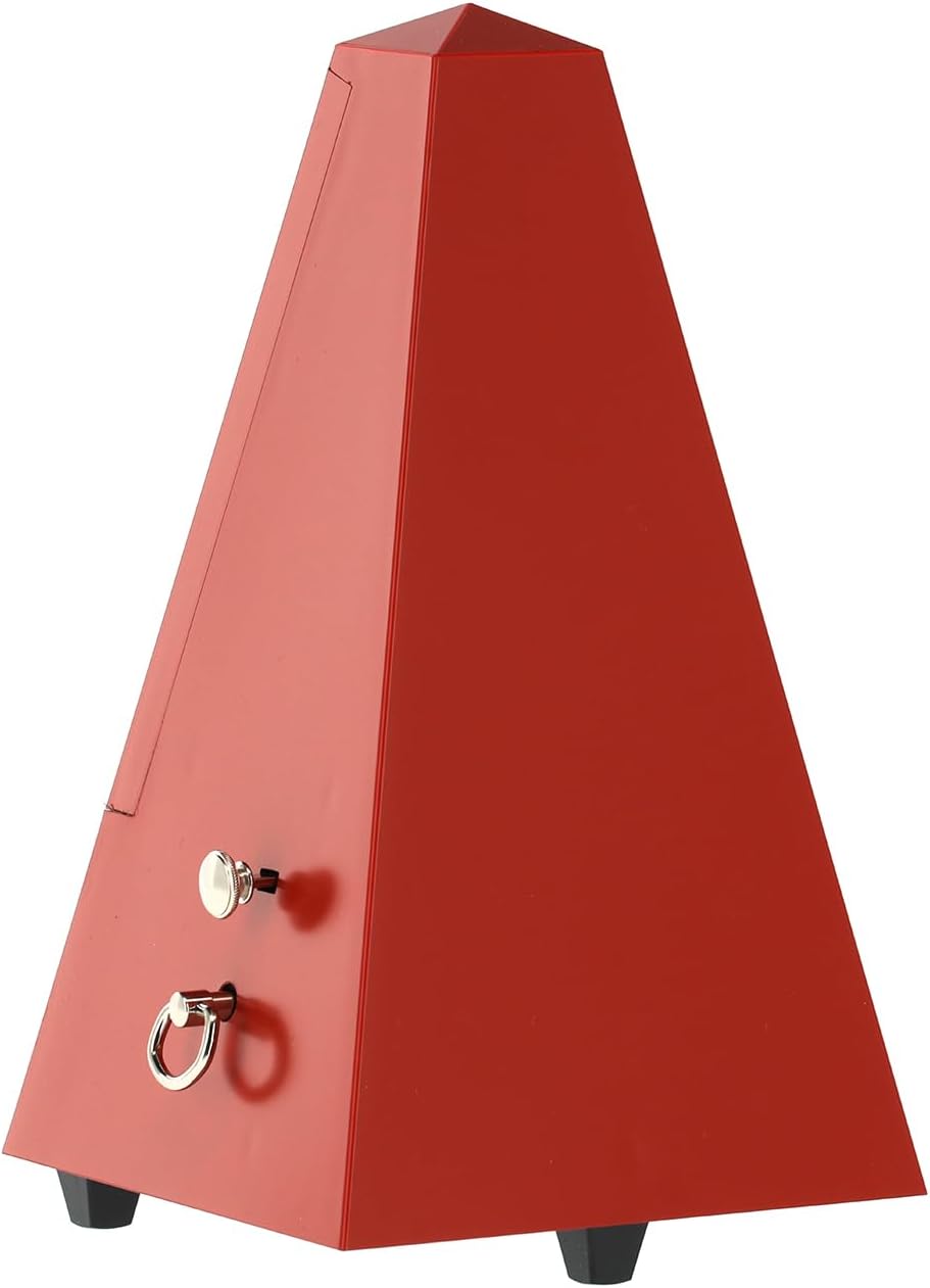 Wittner 903558 Taktell Pyramidenform Metronom Kunststoffgehäuse mit Glocke dunkelrot-matt
