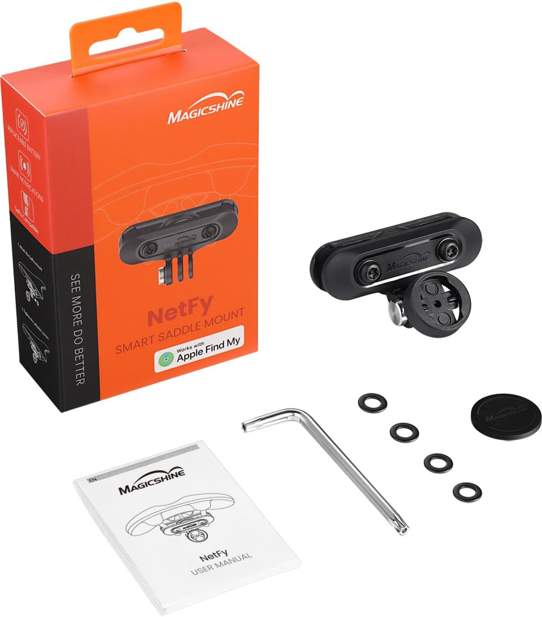 Magicshine Netfy – Sattelhalterung mit integriertem Bluetooth-Tracker, kompatibel mit Apple Find My,