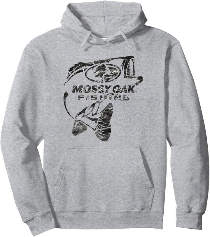 Mossy Oak Fishing Bass Open Water Classic Black Logo Pullover Hoodie