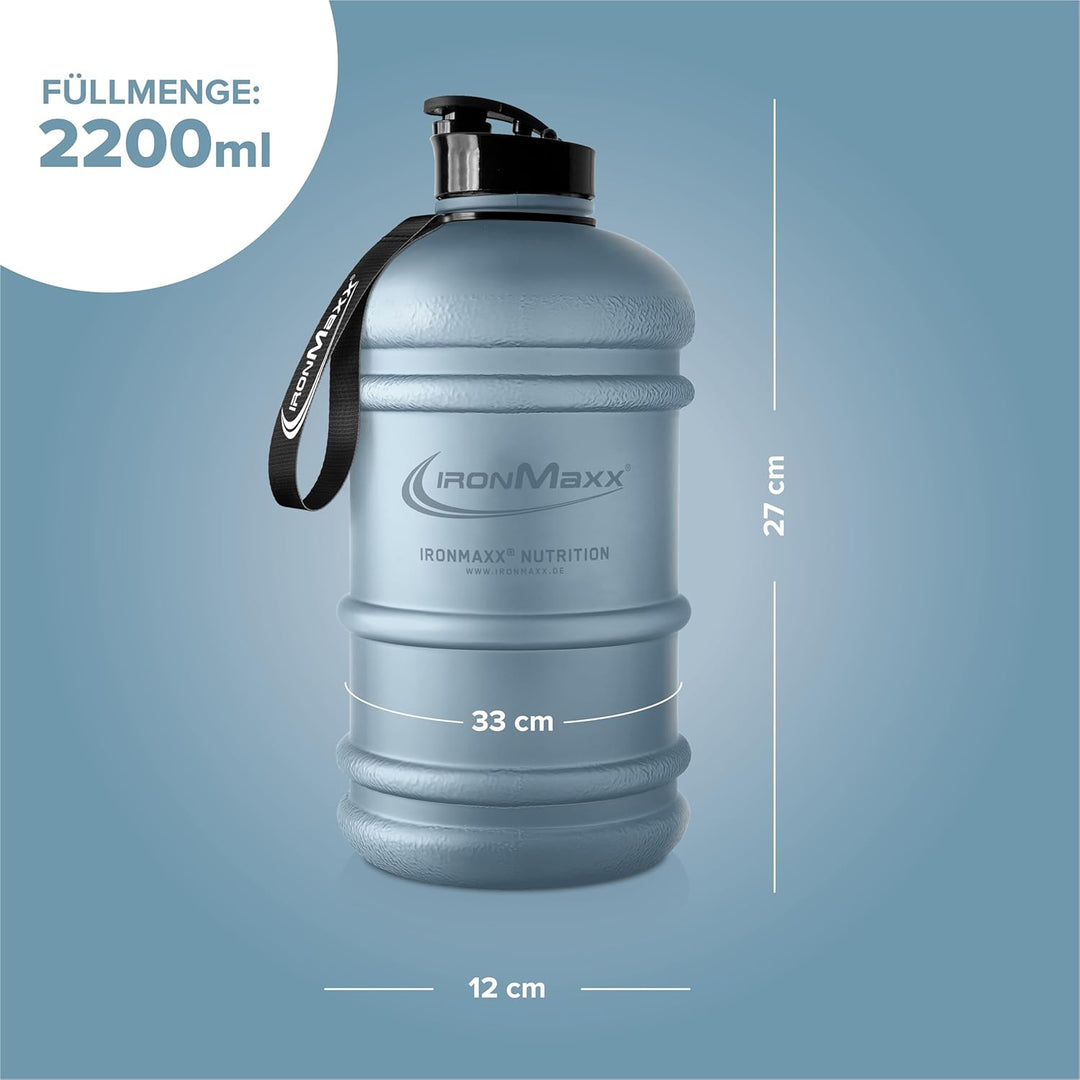 IronMaxx Water Gallon - Matt Kyanite Blue 2200ml | BPA & DEHP frei | auslaufsichere Trinkflasche mit